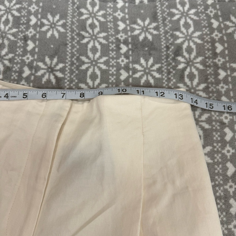 NWT Massimo‎ Dutti Darted Linen Blend Trousers In Cream Size 2 - Picture 10 of 13